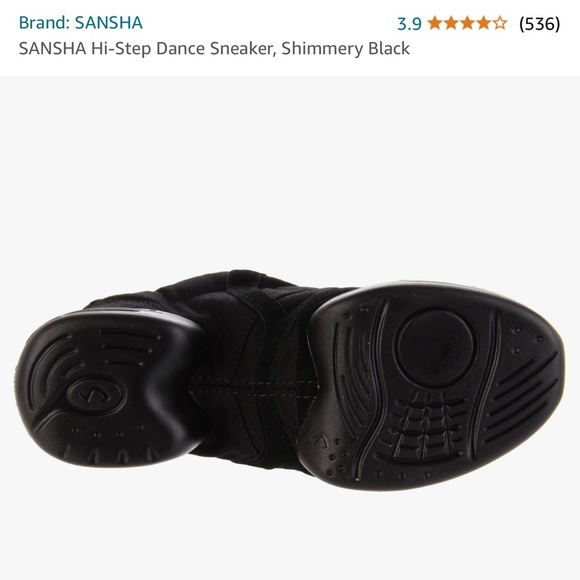 SANSHA Hi-Step Dance Sneaker, Shimmery Black - Picture 9 of 11